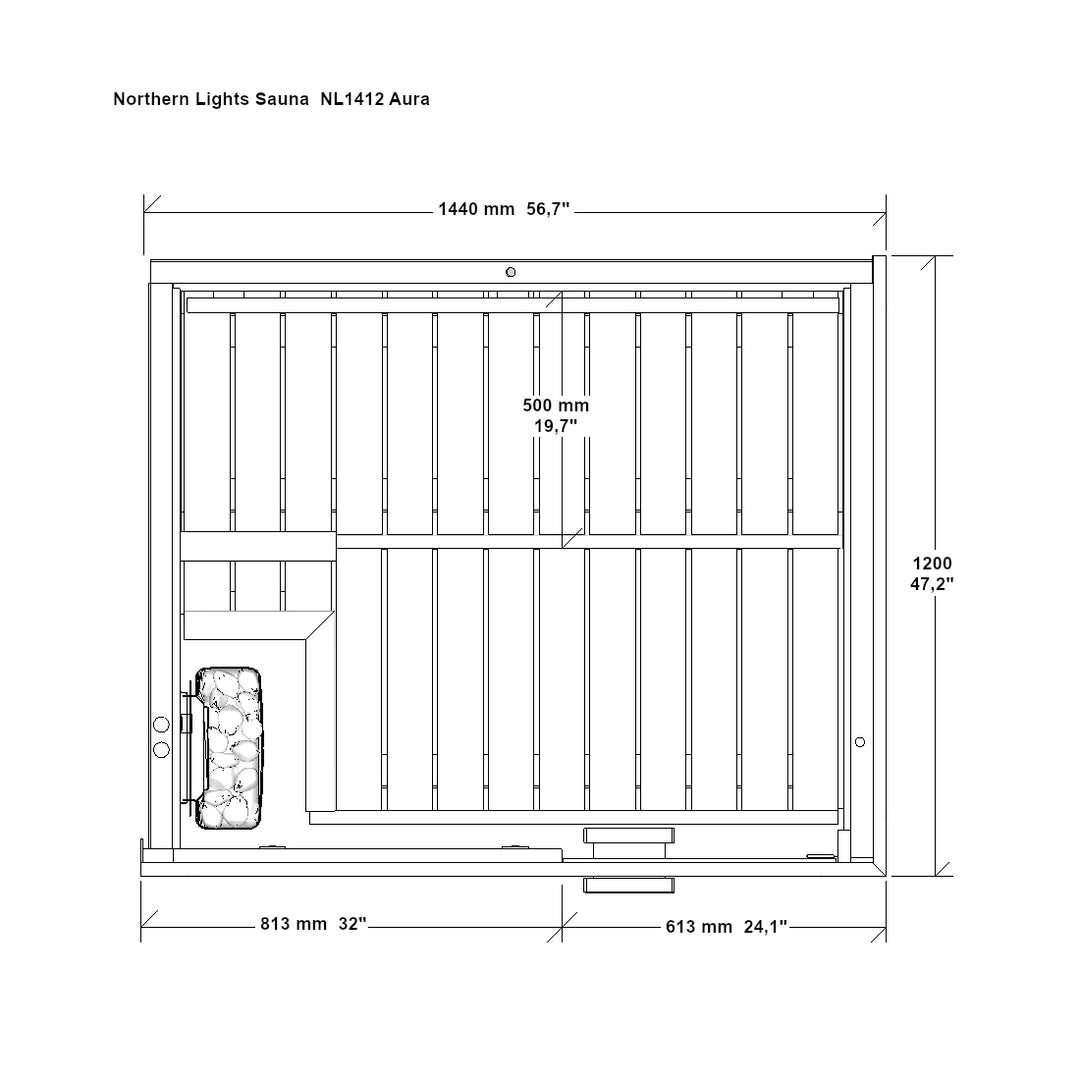 NL1412 Aura sauna (47x56")