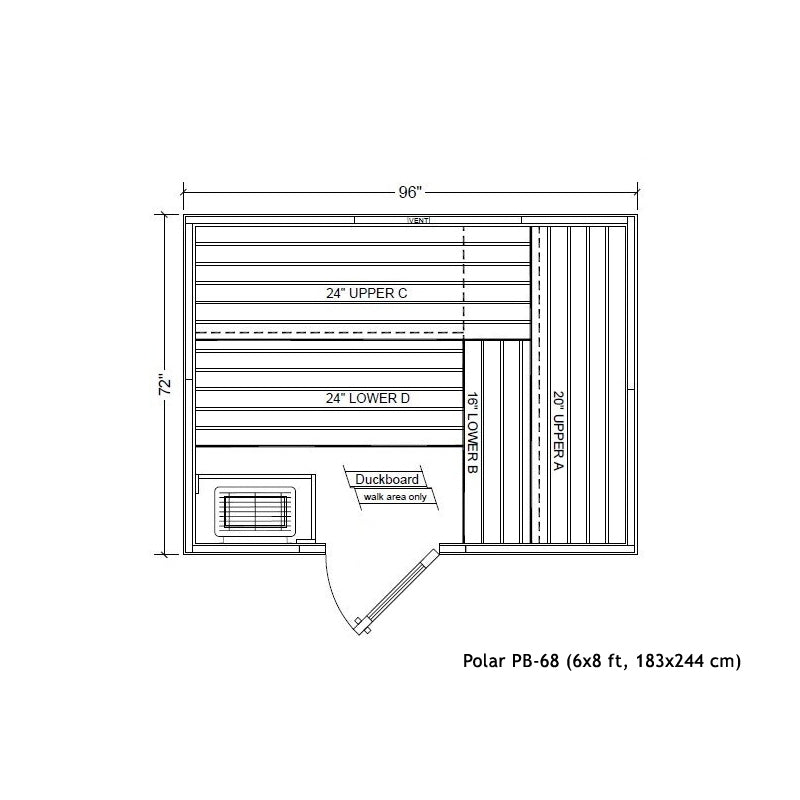 Polar sauna PB 68 (72x96")