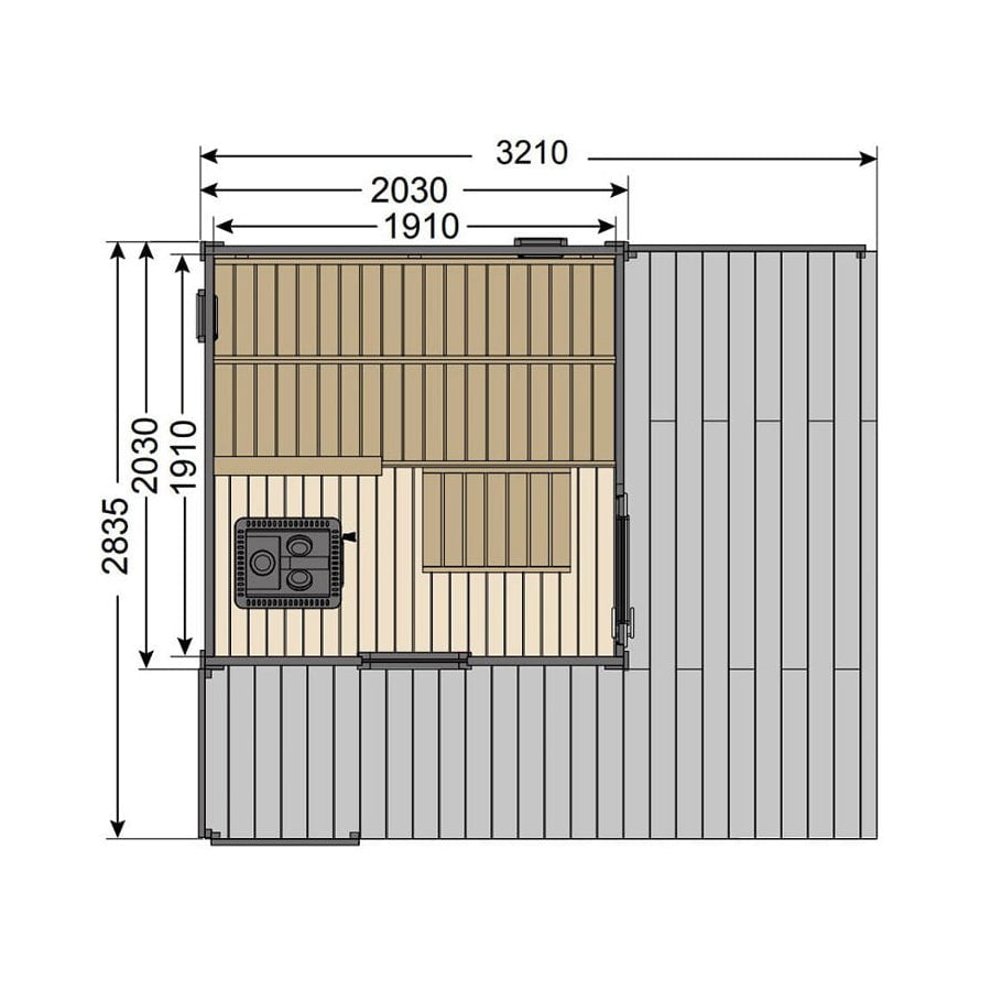 Harvia Solide Compact outdoor sauna