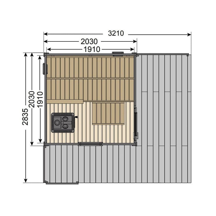 Harvia Solide Compact outdoor sauna