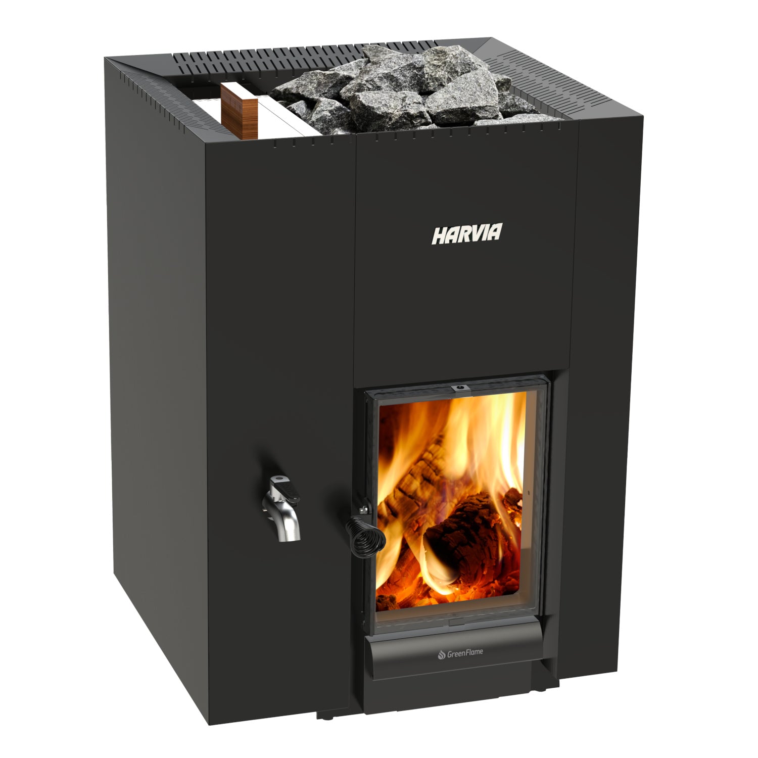 ま*ん様 サウナマシーン「HARVIA」 Harvia Linear 22 GreenFlame wood burning sauna heater with