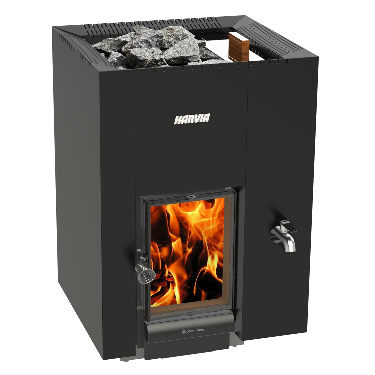 Harvia Linear 22 GreenFlame wood burning sauna heater with