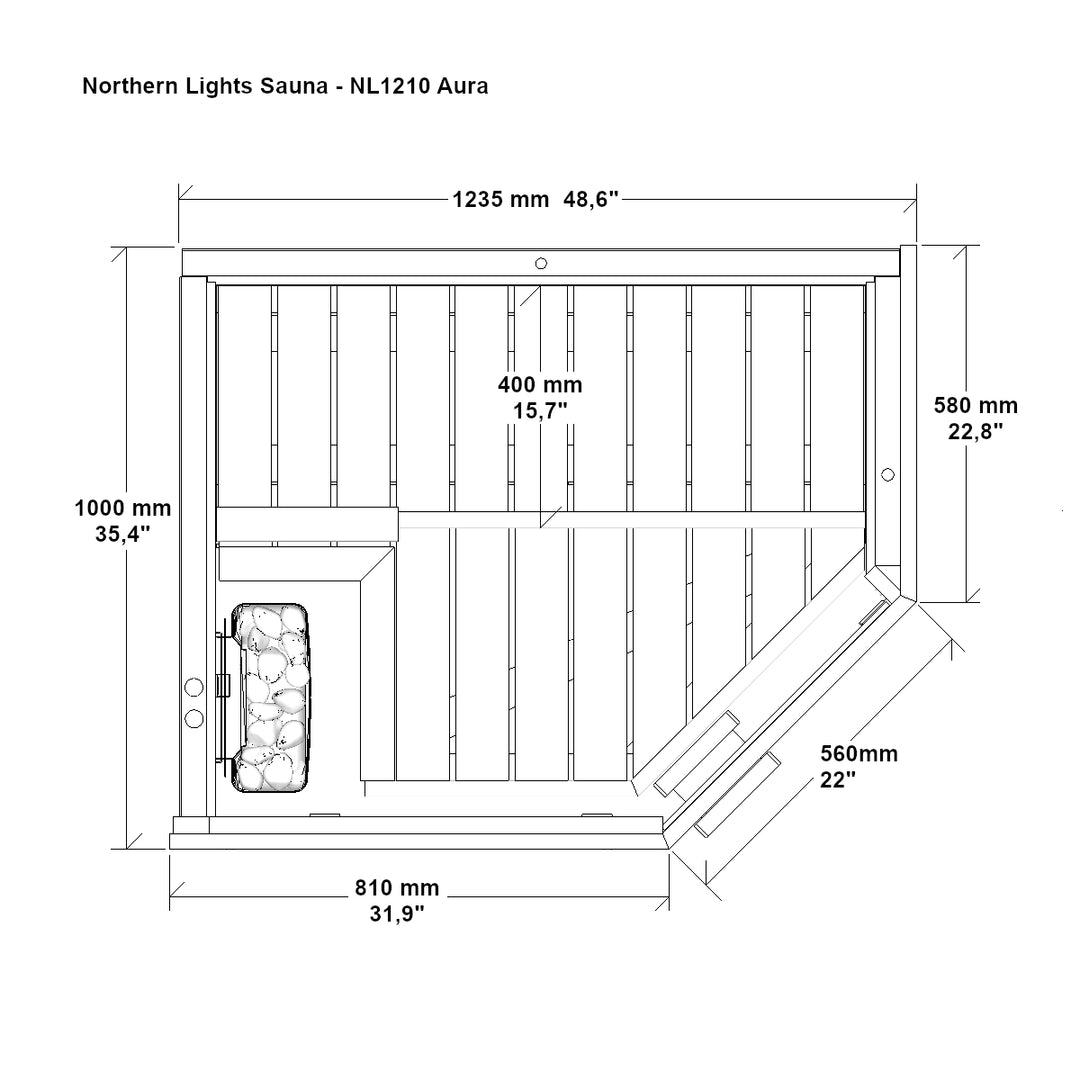 NL1210 Aura sauna (48x39")