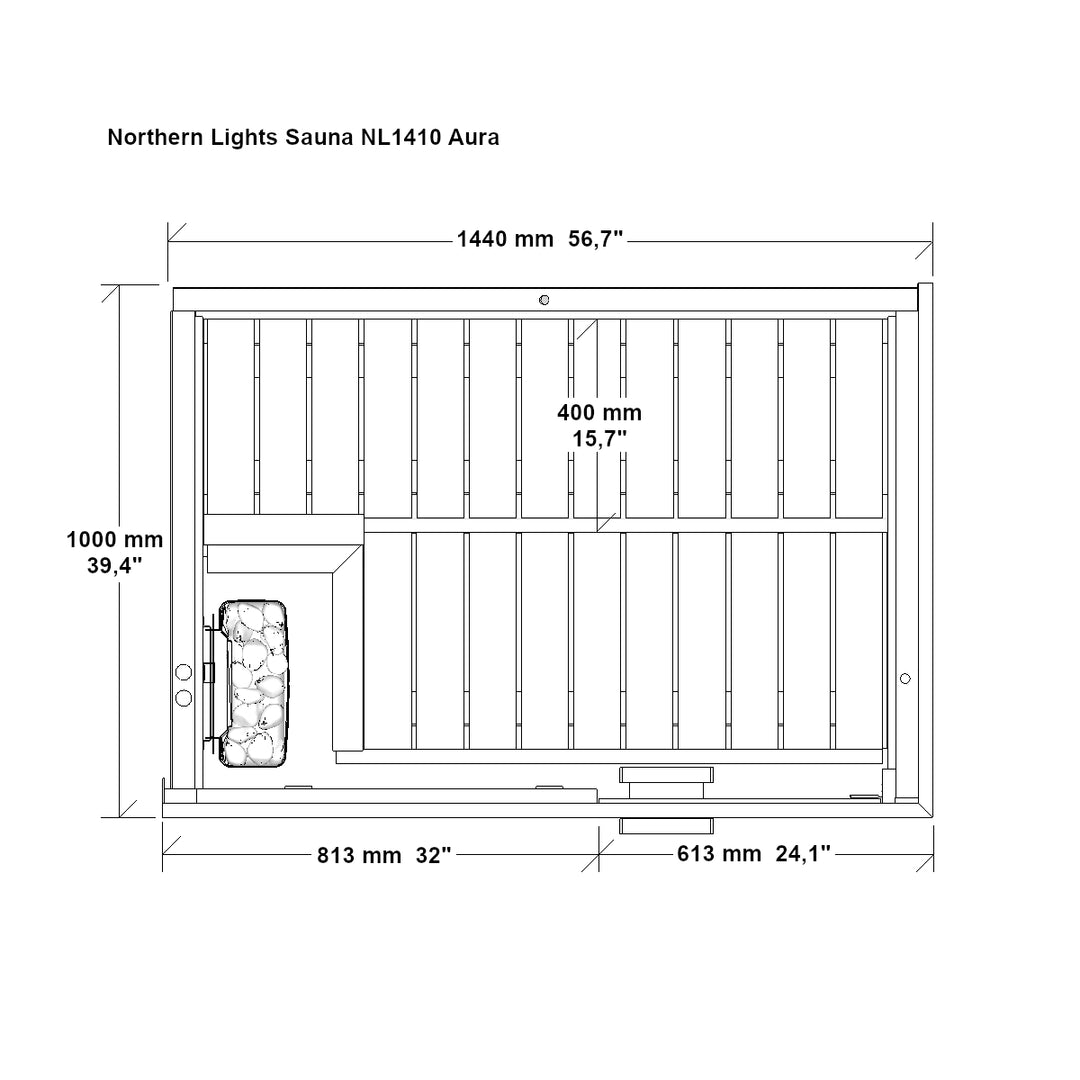 NL1410 Aura sauna (39x56")