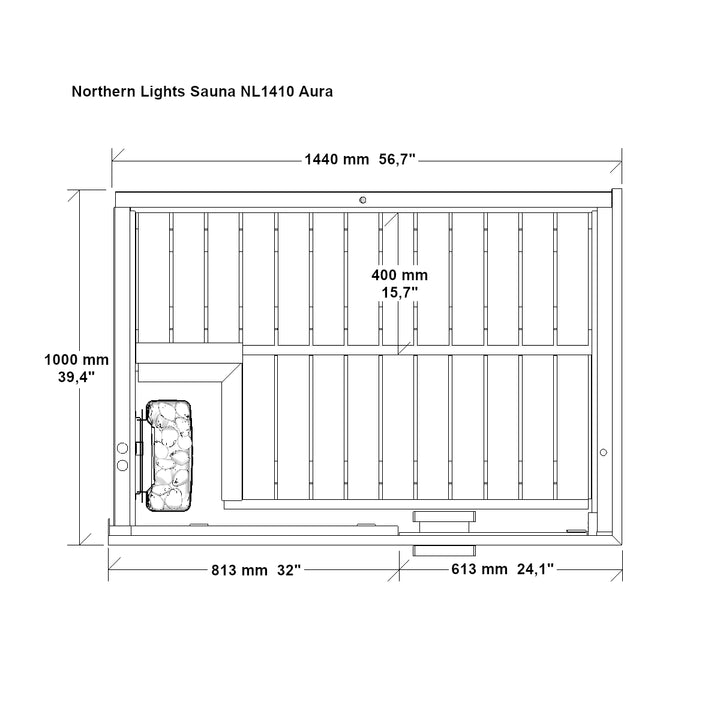 NL1410 Aura sauna (39x56")