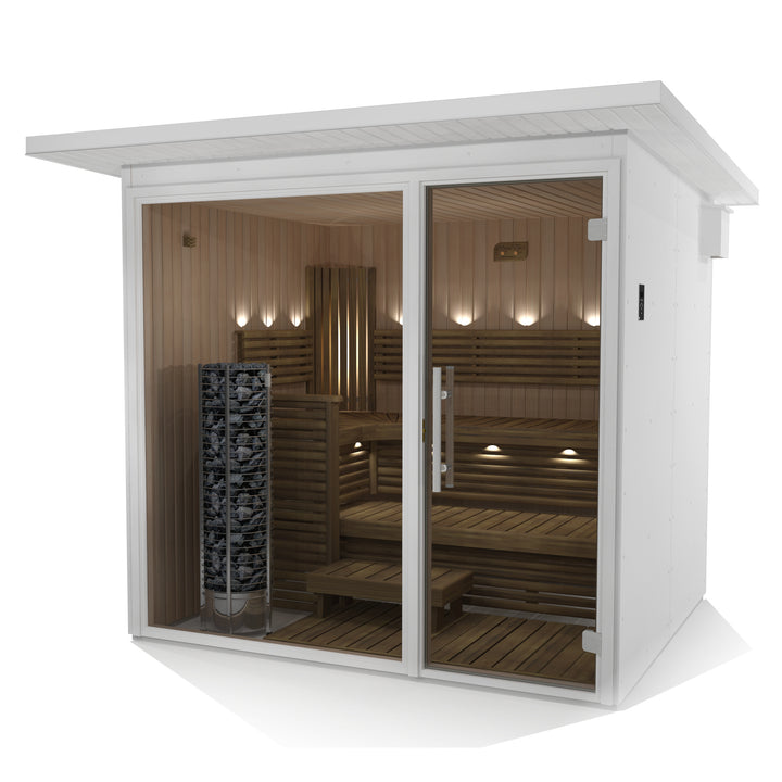 NL2320 Deco - White outdoor sauna