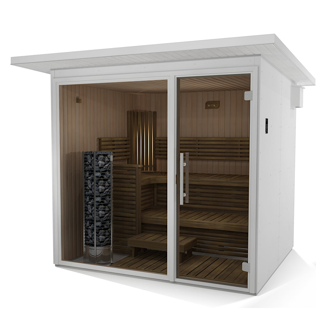NL2320 Deco - White outdoor sauna