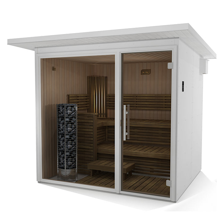 NL2320 Deco - White outdoor sauna