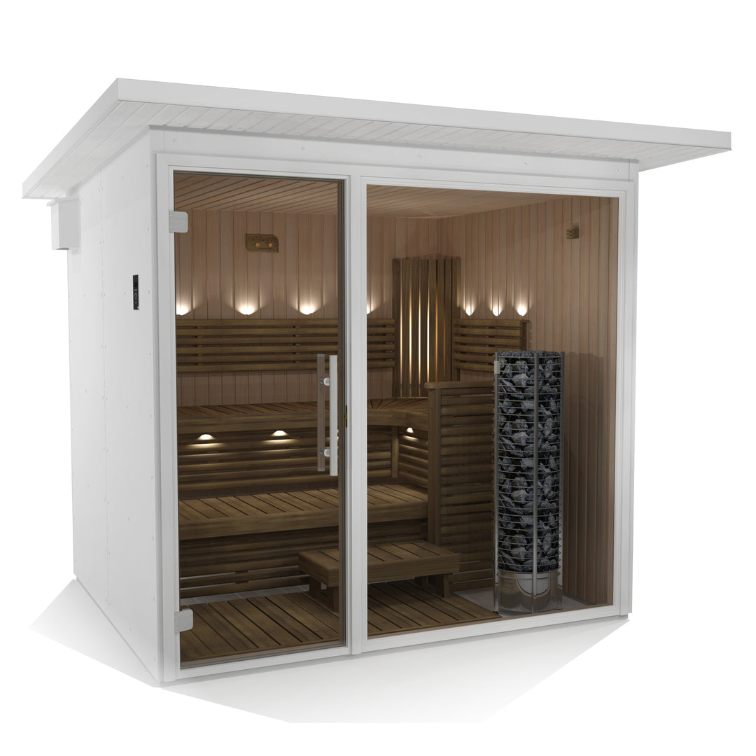 NL2320 Deco - White outdoor sauna