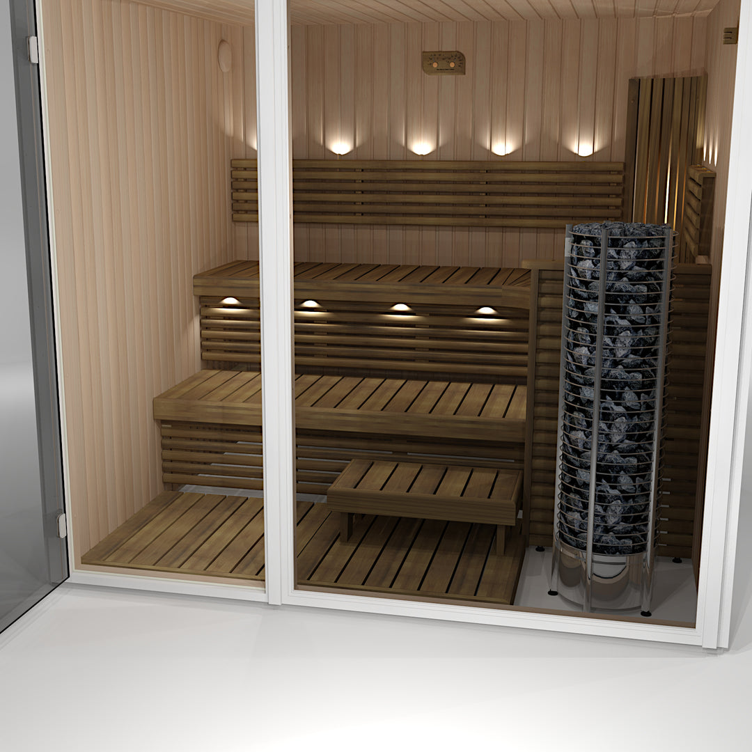 NL2320 Deco - White outdoor sauna