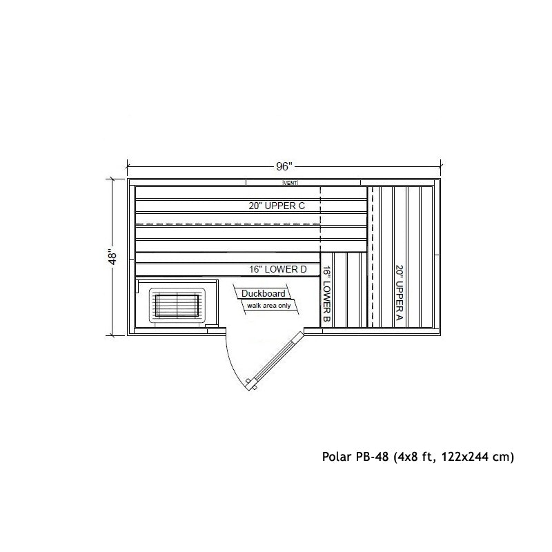 Polar sauna PB 48 (48x96")