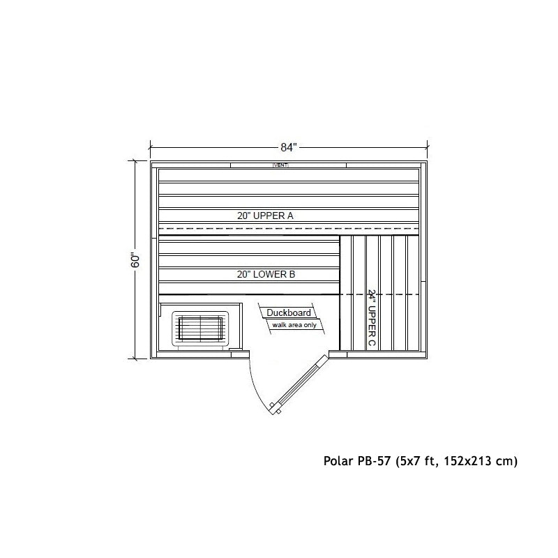 Polar sauna PB 57 (60x84")