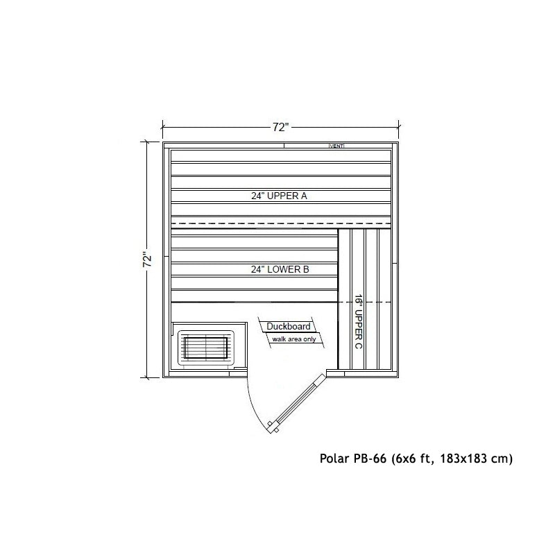 Polar sauna PB 66 (72x72")