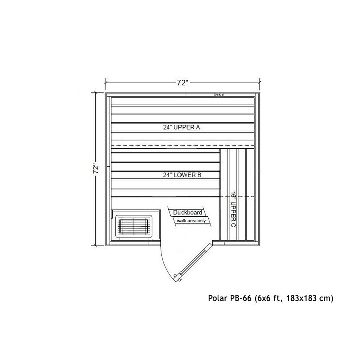 Polar sauna PB 66 (72x72")