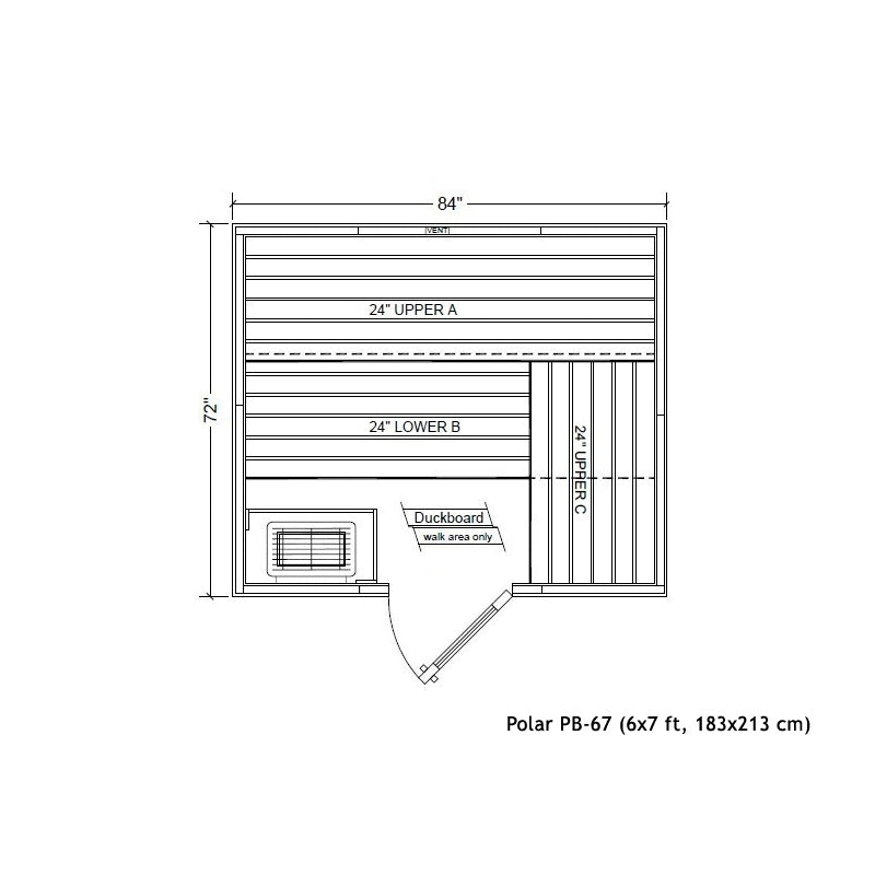 Polar sauna PB 67 (72x84")