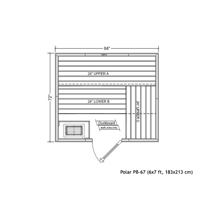 Polar sauna PB 67 (72x84")