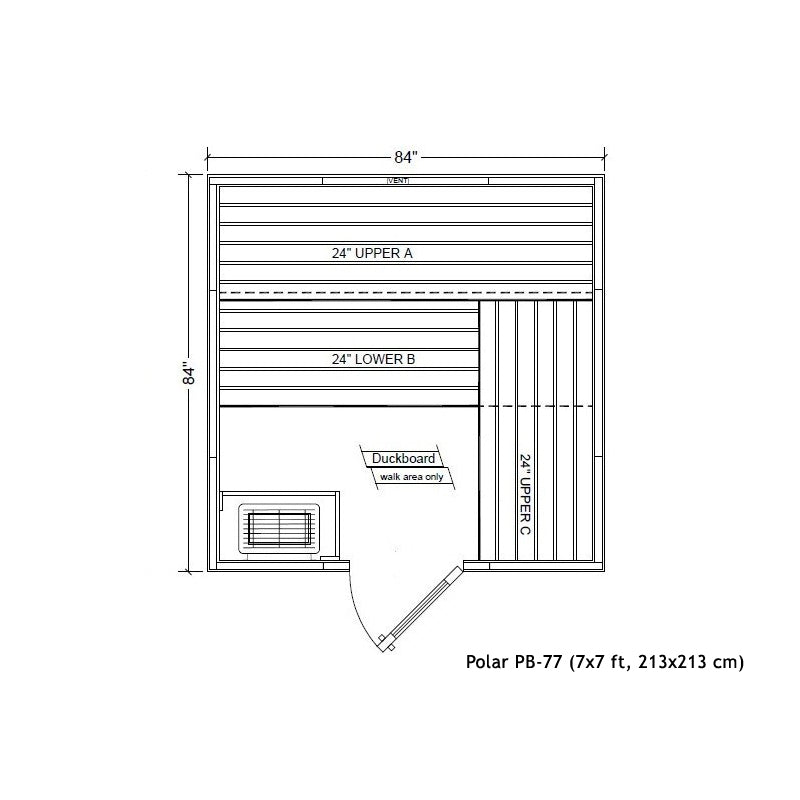 Polar sauna PB 77 (84x84")