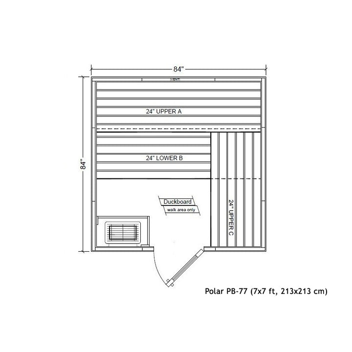 Polar sauna PB 77 (84x84")