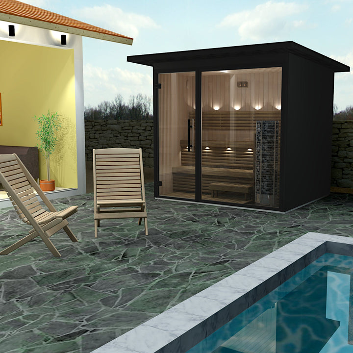 NL2320 Deco - Black outdoor sauna