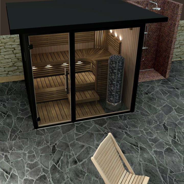 NL2320 Deco - Black outdoor sauna