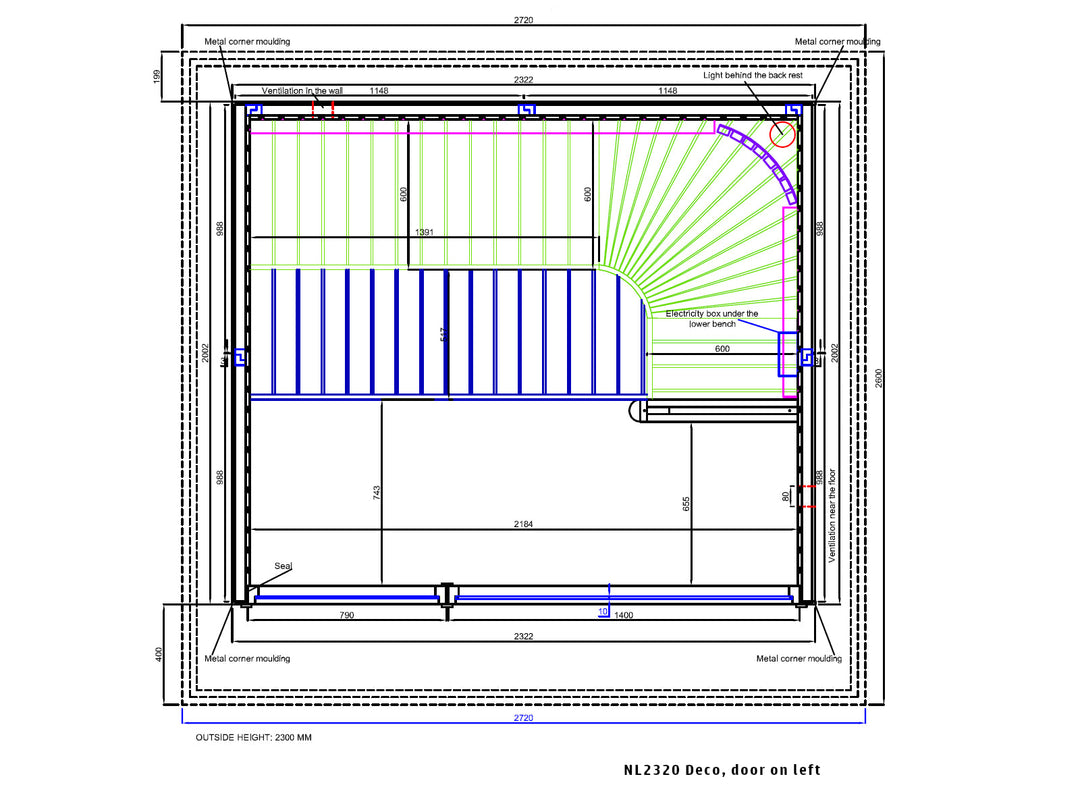 NL2320 Deco - White outdoor sauna