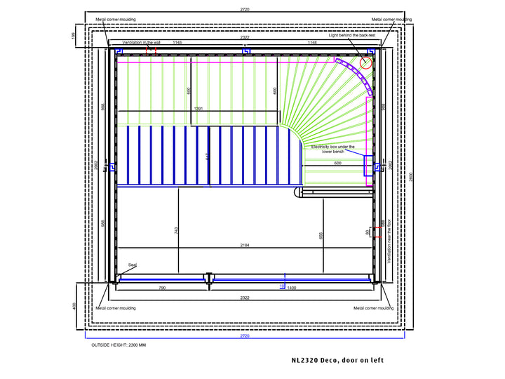 NL2320 Deco - White outdoor sauna