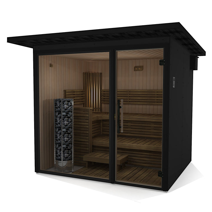 NL2320 Deco - Black outdoor sauna